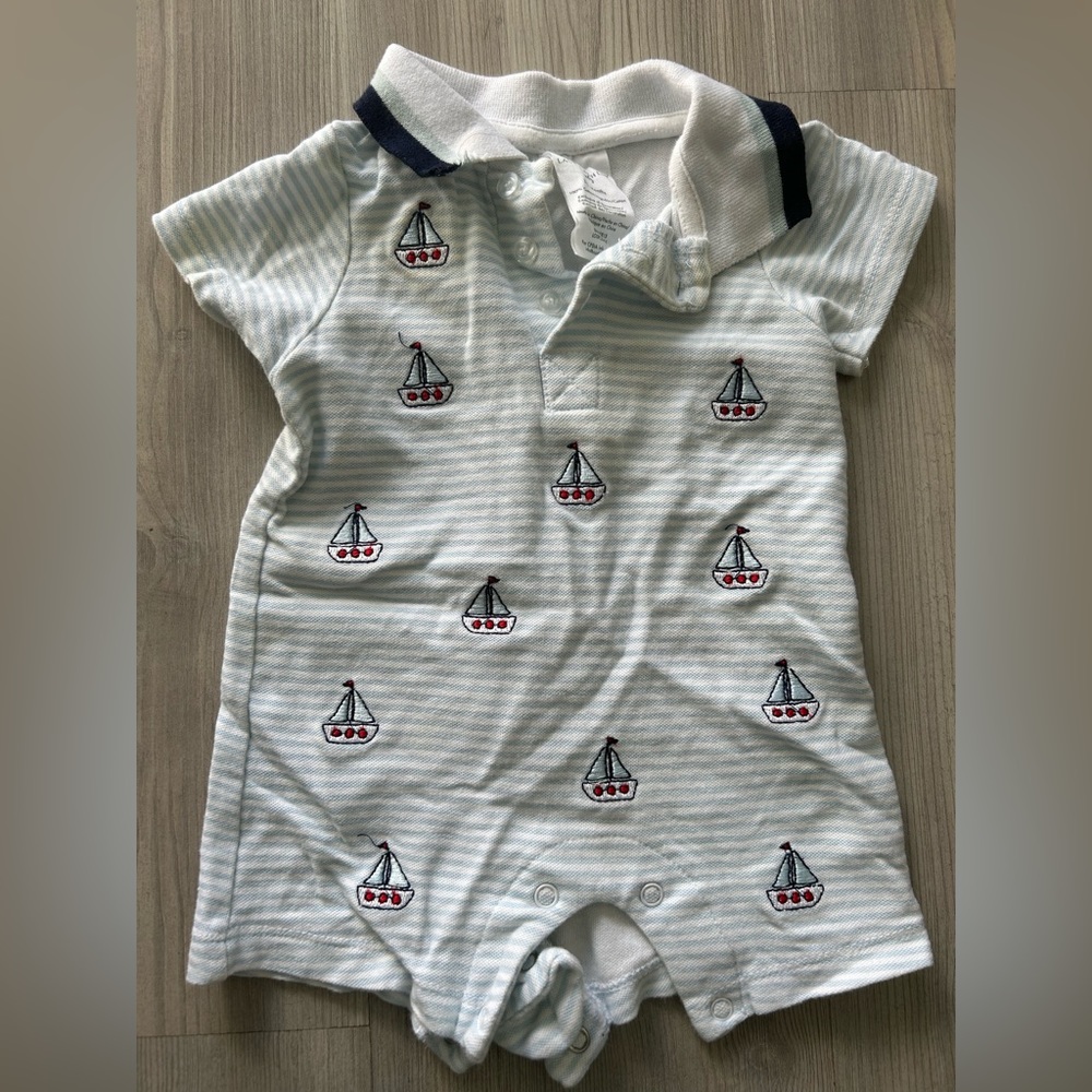 Laura Ashley 3-6 month one piece nautical outfit